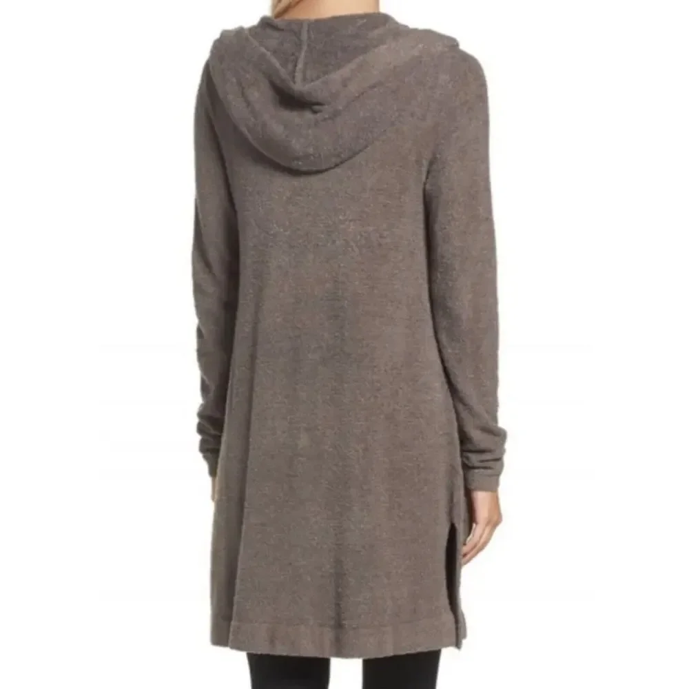 Barefoot Dreams Cozychic Lite Coastal Hooded Cardigan XS/S Brown‎